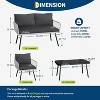 Acekool 3-Piece Patio Furniture Set with 2 PE Wicker Chairs & Loveseat, Glass Top Coffee Table, Outdoor Seating with Cushions for Balcony & Garden - 4 of 4