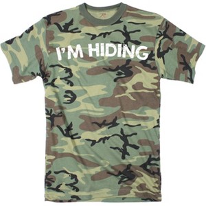 Mens Im Hiding Camo T Shirt Funny Sarcastic Military Hunting Novelty Dad Joke - Crazy Dog Men's T Shirt - 1 of 4