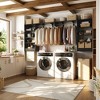 Aheaplus Laundry Room Closet System with Hanging Rods, Wall-Mounted Closet Organizer with Storage Shelves and Drawers - 2 of 4