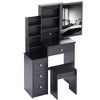 Okak Vanity Table with Drawers and Lights, 29.2" Small Size Left Bedside Cabinet Vanity Table, Extra Large Touch Control Sliding LED Mirror - 4 of 4