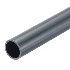 Unique Bargains Water Plumb DIY Crafts High Impact Rigid Round Pipes 8" Length ID 0.39" OD 0.47" Dark Grey - 1 of 4