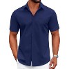 COOFANDY Mens Dress Shirts Short Sleeve Business Casual Shirts Regular Fit Casual Button Down Untucked Shirts - 4 of 4