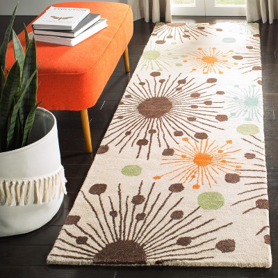 Hand-Tufted Ivory Wool and Viscose Runner Rug, 2'6" x 6'