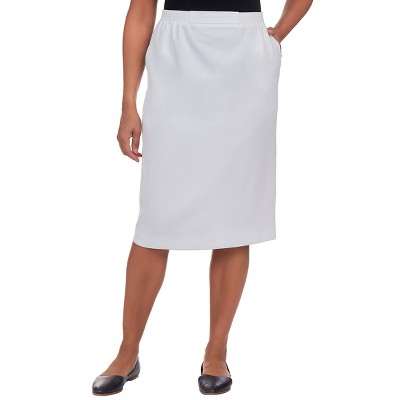 Alfred Dunner Womens Cinch Waist Midi Skirt With Slant Pockets