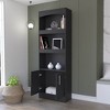 TOAOTBNBO 3 Tier Modern Bookshelves, Tall Floor Standing Bookcase with Double Doors Living Room Narrow Display Shelves, Black - 4 of 4