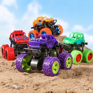 Monster Truck Toys Friction Powered Toy Cars Push and Go Vehicles for Kids Christmas Birthday Party Gift for Boys Girls Aged 3-5 Purple - 1 of 3