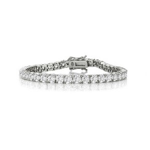 4mm Tennis Bracelet with Cubic Zirconia Stones, featuring a sleek and elegant design that highlights the sparkling brilliance of each stone. - 1 of 4