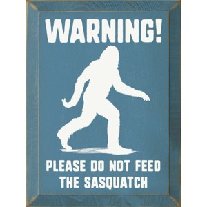 Slickblue Funny Sasquatch Warning Sign, Rustic Knotty Pine, 9x12 Wood Wall Plaque, Multiple Colors - 1 of 3