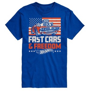 Men's Hot Wheels Fast Cars And Freedom Short Sleeve Graphic T-Shirt - Royal Blue - X-Large - 1 of 4