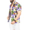 HAPPY BAY Men's Hawaiian Shirts Short Sleeve Button Down Shirt Mens Hawaii Shirts Boho Vacation Casual Beach Shirts for Men L Hawaii Party, Purple - image 2 of 4