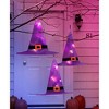 The Lakeside Collection Sets of 3 Lighted Witches' Hats - Purple - 4 of 4