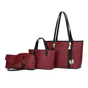MKF Collection Marimar  M Signature Vegan Leather Women’s Tote – 4 Pcs set Handbag by Mia K - 1 of 4