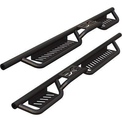 Dual-Step Running Boards for 2020-2024 JT 4-Door, All-Steel Bolt-On Side Steps Nerf Bars, Black Powder-Coated