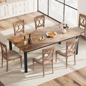 78" Industrial Dining Table - Kitchen Table for 6-8, Wood Rectangular Table for Dining Room - 1 of 4