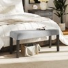 Tangkula Upholstered Bedroom Bench w/Padded Seat & Solid Wood Legs for Dining Room - 2 of 4