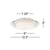 Possini Euro Design Clarival Modern Ceiling Light Flush Mount Fixture 12 1/2" Wide Chrome Dimmable LED Clear Ring White Acrylic Diffuser for Bedroom - 4 of 4