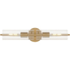 Possini Euro Design Possini Euro Taurus 22" Wide Brushed Champagne 2-Light Bath Light - 1 of 4