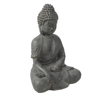 Gray Magnesium Oxide Sitting Buddha Garden Statue