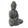 LuxenHome 16.5" Gray MgO Enlightened Buddha Garden Statue - 3 of 4