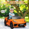 Ride on Sports Car 12V Battery Powered Car for Kids Licensed Corvette Toddles Electric Car Toy with Remote Control - 4 of 4
