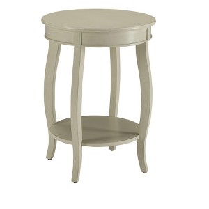 Okak 18"W Round Coffee Table with 1 Layer of Storage Sofa Couch Table for Small Spaces, Antique White - 1 of 4