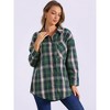 INSPIRE CHIC Women's Vintage Plaid Flannel Long Sleeve Button Down Collar With Pocket Casual Shirts - 2 of 4
