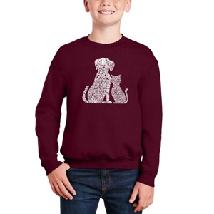 LA Pop Art Dogs And Cats - Boy's Word Art Crewneck Sweatshirt - 1 of 3