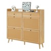 Rattan Shoe Cabinet Storage for Entryway with 4 Flip Drawers and 2 Drawer, Farmhouse Narrow Shoe Rack Organizer Hidden Shoe Rack Drawer - 3 of 4