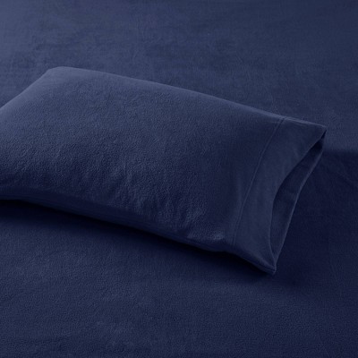 Navy Full Micro Fleece Sheet Set with Pillowcases