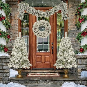 NicBex Prelit Artificial Christmas Trees Set of 4 with 2 Entrance Trees, Garland, Wreath, Pinecones and Lights for Indoor Decor - 1 of 4