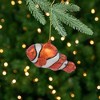 Northlight Glittered Clown Fish Glass Christmas Ornament  - 4.75" - Orange and White - 2 of 4