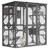 70'' Large Wood Outdoor Cat Enclosure with 4 Jumping Platforms & 2 Napping Houses, Swing Hammock, with Waterproof Roof, Sisal Post, Slide Door - 2 of 4