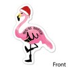 Big Dot of Happiness Flamingle Bells - Shaped Fill-in Invitations - Tropical Christmas Party Invitation Cards with Envelopes - Set of 12 - 2 of 4