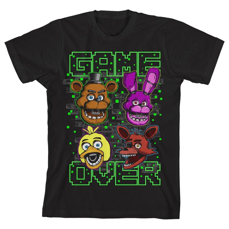 Five Nights at Freddy's Game Over Boy's Black Short Sleeve Tee, 1 of 4