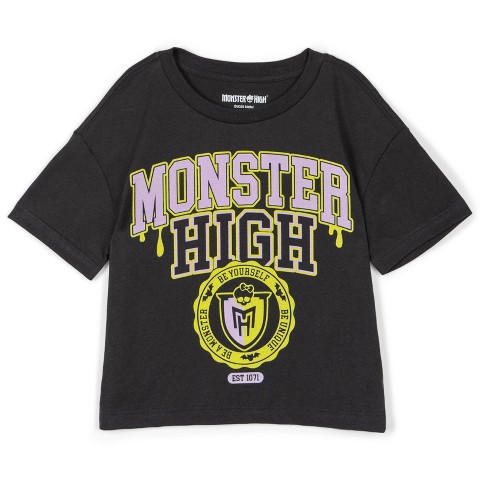 Monster High Logo Big Girls Boxy T-Shirt Black 10-12