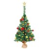 Aghana Digitals 25.2" Green PVC Christmas Tree with 20 LED Lights, 4 Lighting Modes, Gold/Red - 3 of 4