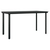 vidaXL Patio Dining Set with Cushions Gray and Black Garden Chair 3/5/7 Piece - Black 55.1" Table Length 4 Items - 3 of 4