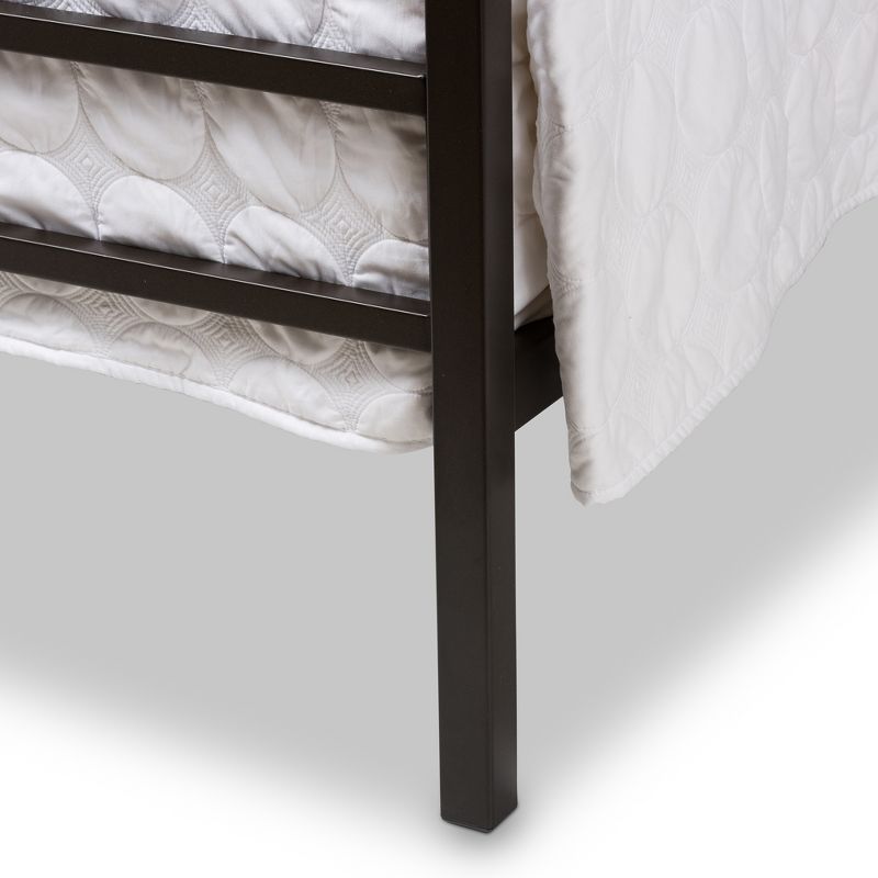 Queen Eleanor Vintage Industrial Finished Metal Canopy Bed Black - Baxton Studio, 6 of 10
