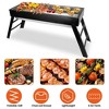 NewHome "Portable Foldable Charcoal BBQ Grill, Stainless Steel Tabletop Barbecue for Camping, Picnic, Outdoor Party" Black - 3 of 4