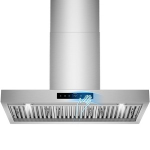 RAPSUAR 36 inch Wall Mount Range Hood, 1200 CFM with 4-Speed Gesture Sensing & Touch Control, Stainless Steel Kitchen Stove Vent Hoods - 1 of 4