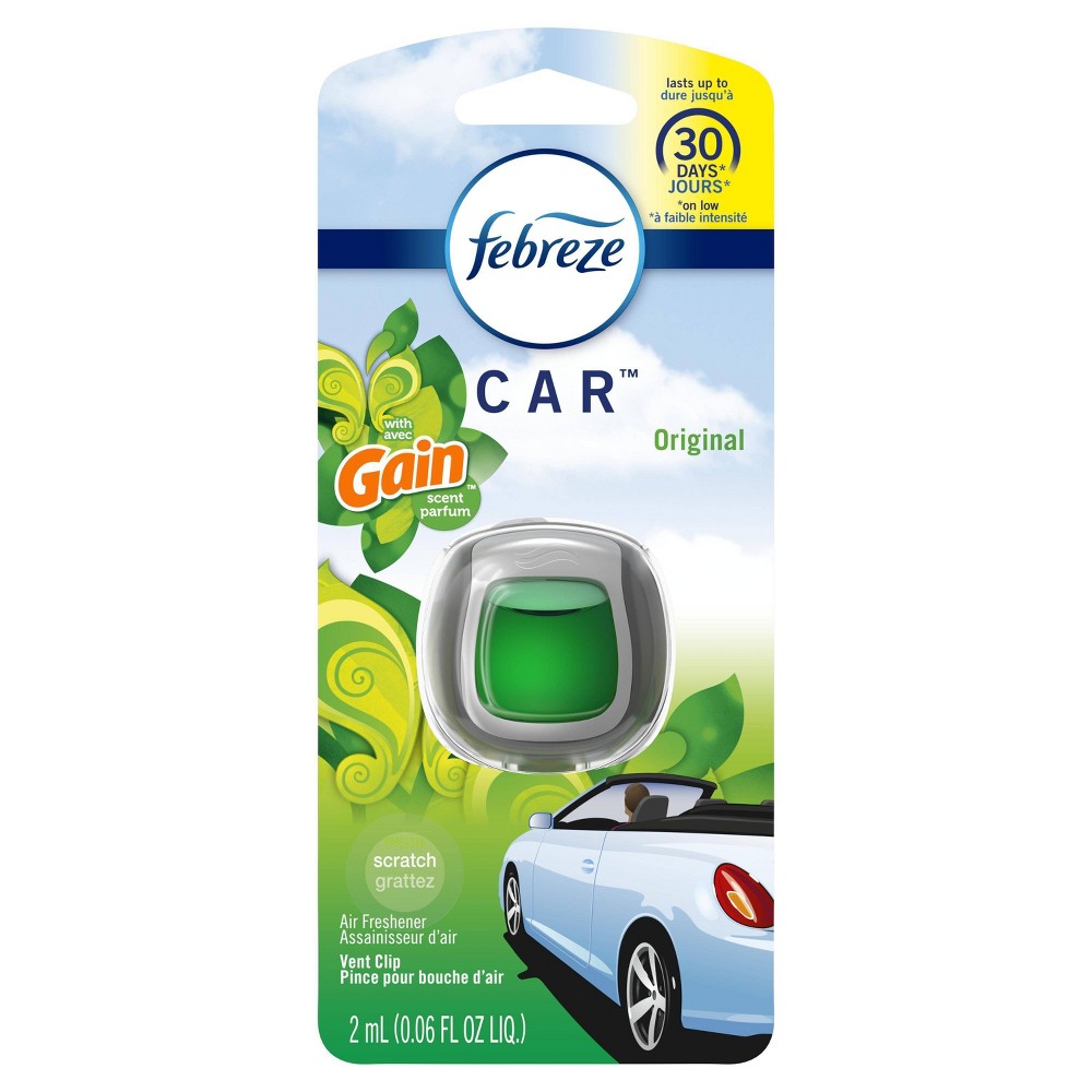 UPC 037000865889 product image for Febreze Car Odor-Eliminating Air Freshener Vent Clip with Gain Scent - Original  | upcitemdb.com