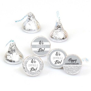 Big Dot of Happiness We Still Do - Wedding Anniversary - Party Round Candy Sticker Anniversary Favors - Labels Fits Chocolate Candy (1 sheet of 108) - 1 of 4