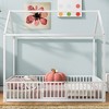 Full Size Metal House Bed with Fence and Door for Bedroom or Apartment - 2 of 4