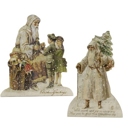 Christmas 9.5" Woodland Santa Dummy Board Victorian Children Tree  -  Decorative Figurines