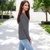 Anna-Kaci Women's Long Sleeve Striped Henley Top with Button Placket and Scoop Neck - 4 of 4