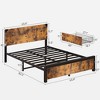4 drawer bed, full size drawer storage bed with headboard, no noise - 3 of 4
