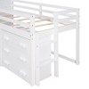 NicBex Twin Size Bunk Bed Loft Bed Pine Bed Frame with Storage Drawers, Guardrail and Ladder, No Box Spring Required, Space Saving - 4 of 4
