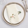 Saro Lifestyle Table Napkins With Embroidered Holly and Ribbon Design (Set of 4) - 4 of 4