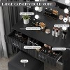 Makeup Vanity Desk with Mirror and 12 LED Lights, Vanity Table with Power Outlet, 2 Drawers 6 Shelves, Hair Dryer Holder & Stool - 4 of 4