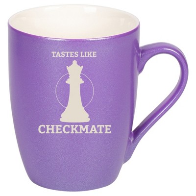 100 North Queen Chess Piece 10 Ounce Passion Purple Metallic Finish, Comfortably Fits Your Hands, New Bone China Coffee Tea Cup Mug, Tastes Like
